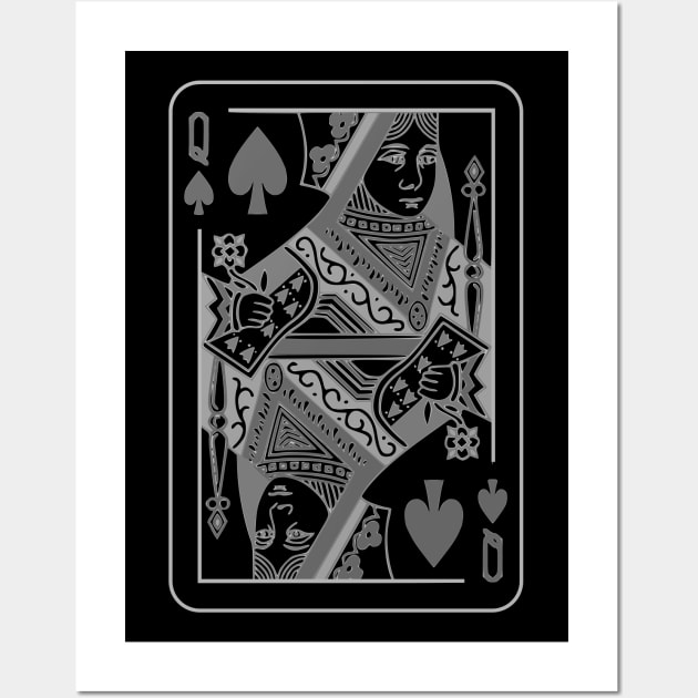 Queen of Spades Grayscale Wall Art by inotyler